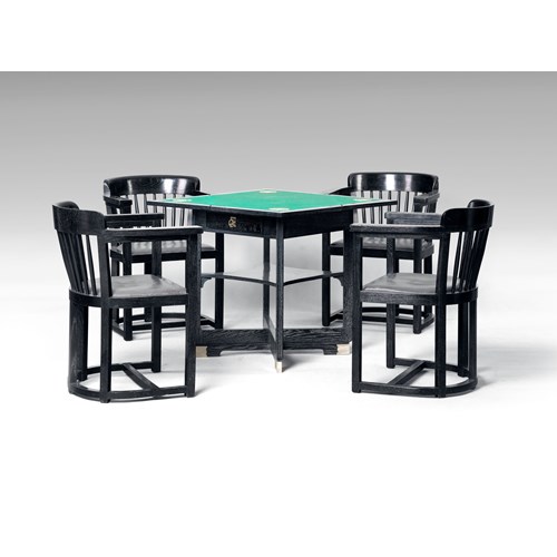 Gaming Table with Four Armchairs